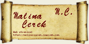 Malina Čerek vizit kartica